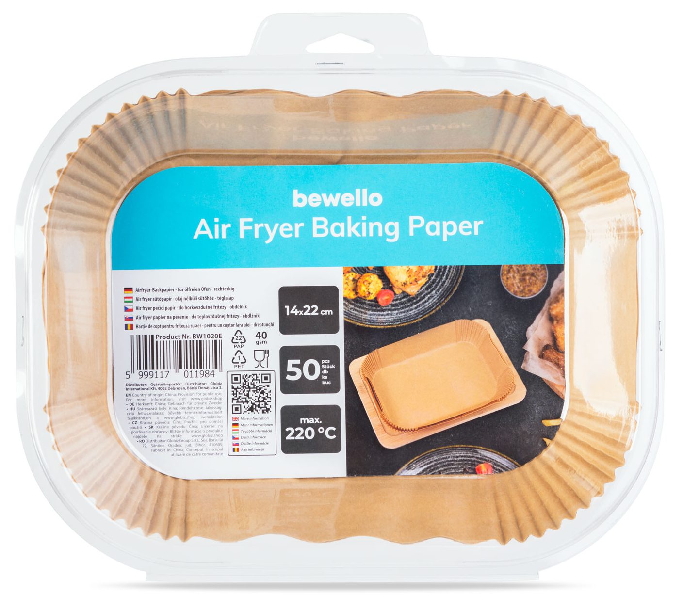 BEWELLO BW1020E téglalap alakú air fryer sütőpapír, 14 × 22 cm, 50 db – 4. kép