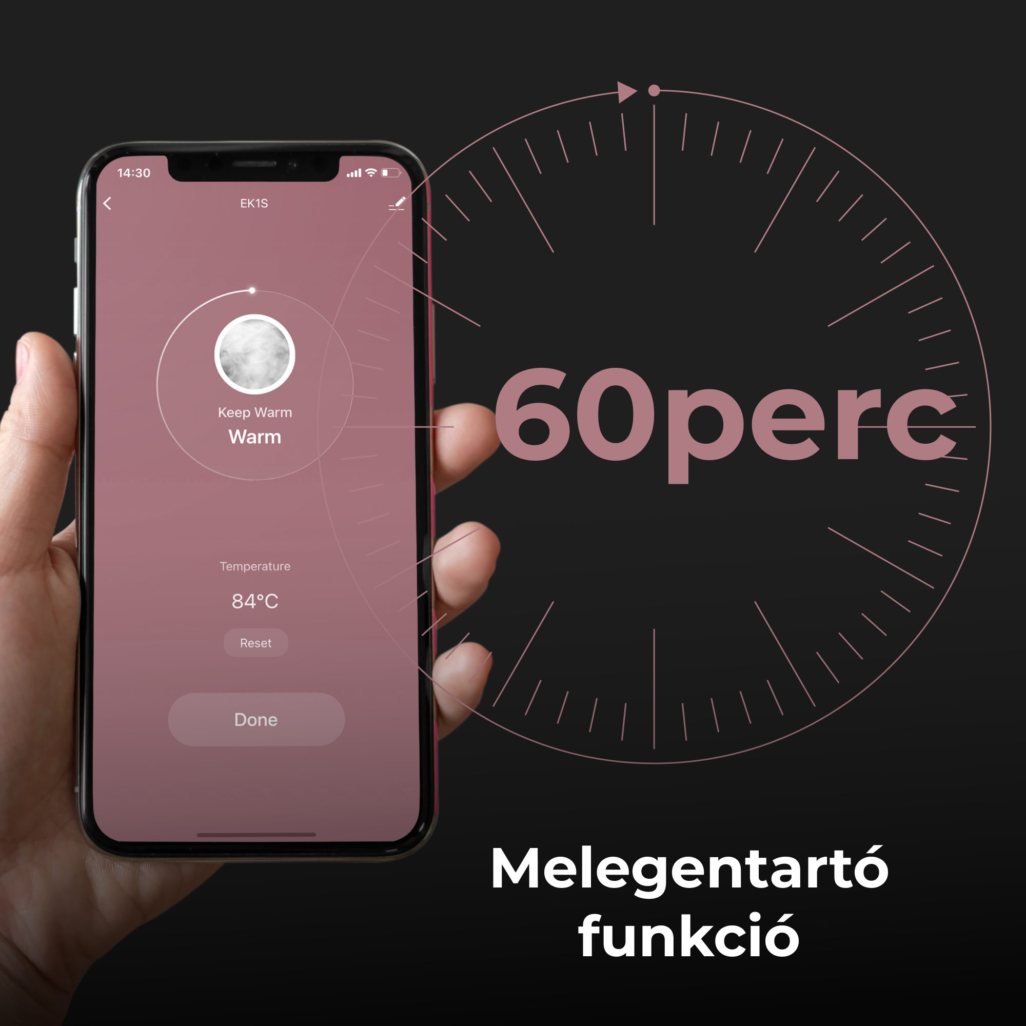AENO AEK0001S intelligens, hőfokszabályozós elektromos vízforraló – 5. kép