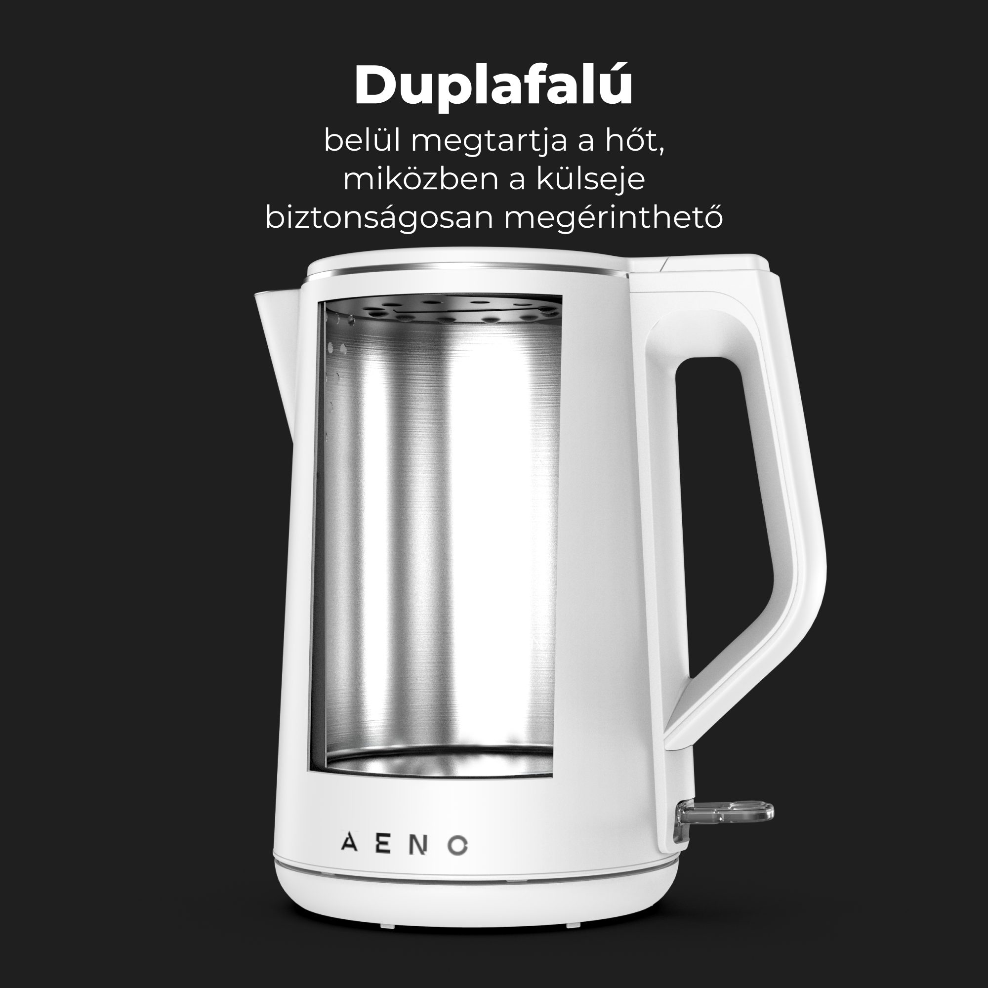 AENO AEK0002 duplafalú elektromos vízforraló, 2 l, 2200 W – 4. kép