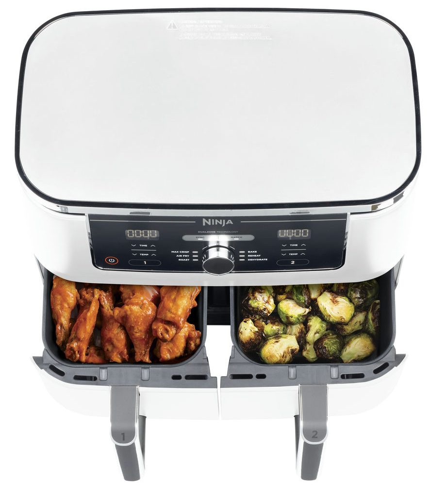 NINJA AF400EUWH Foodi MAX Dual Zone 9,5 l-es fehér forrólevegős sütő – 3. kép