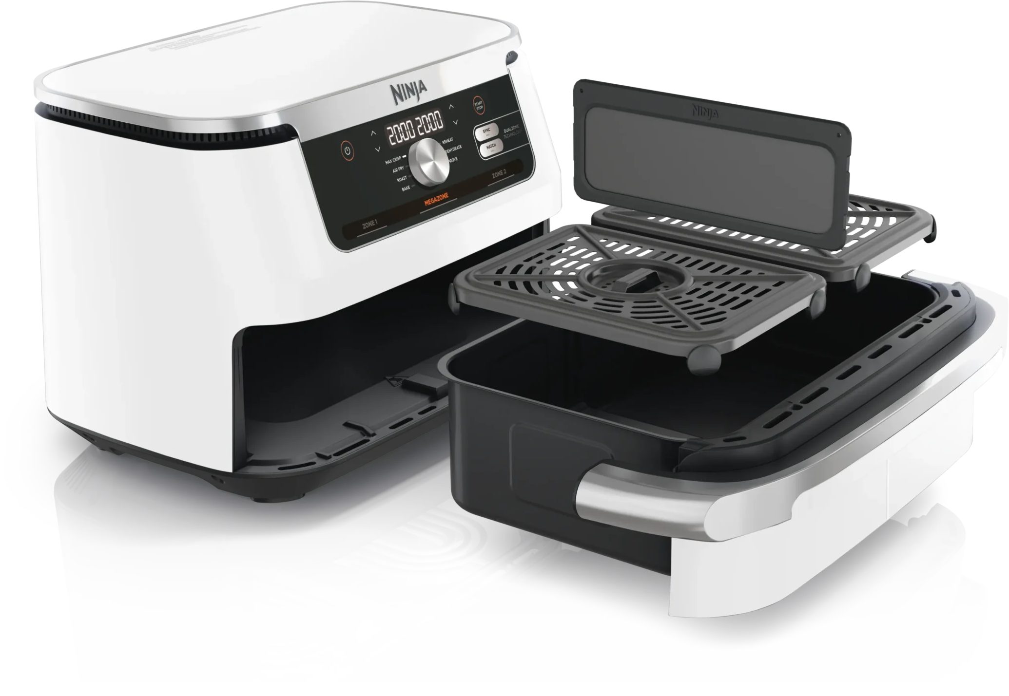 NINJA AF500EUWH Foodi FlexDrawer Dual 10,4 l-es forrólevegős sütő – 3. kép