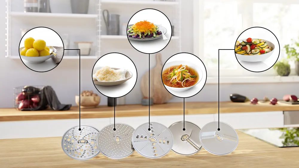BOSCH VeggieLove zöldségszeletelő és aprítókészlet MUMS6, MUM9 robotgépekhez – 5. kép