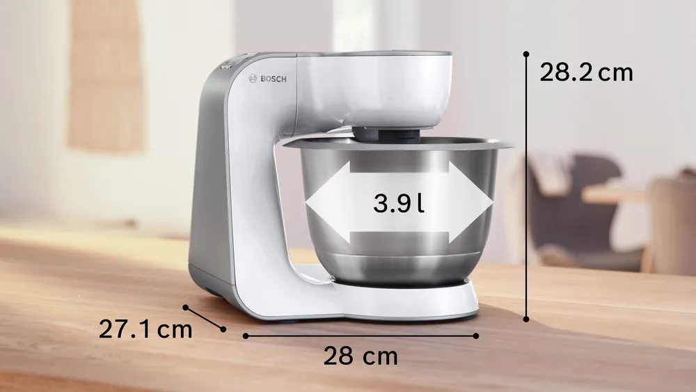 BOSCH MUM58210 konyhai robotgép 1000 W-os motorral, 3,9 l-es nemesacél tállal és szeletelőkészlettel – 5. kép