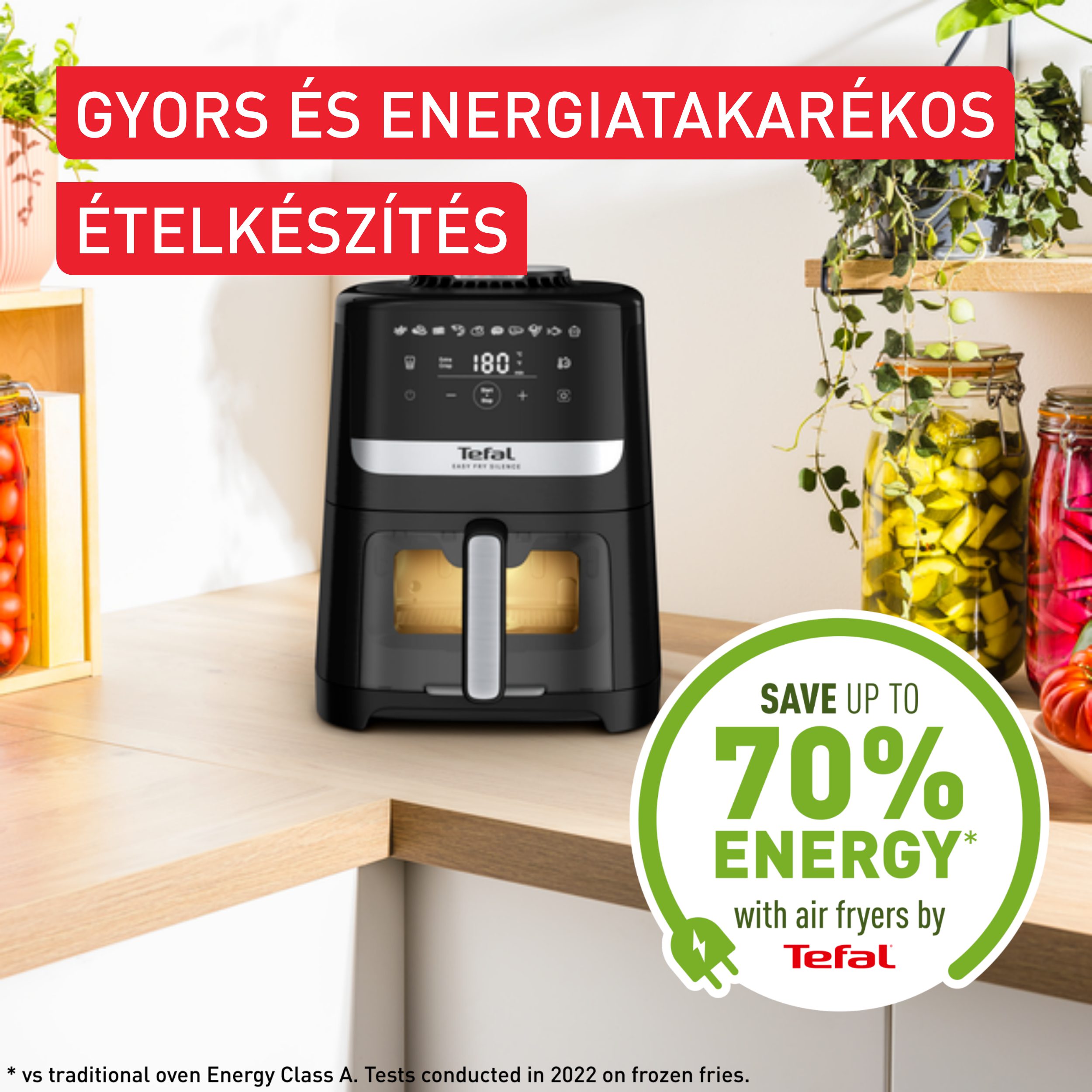 TEFAL EY5568E0 Easy Fry Silence XL forrólevegős sütő 4,2 literes kosárral – 8. kép