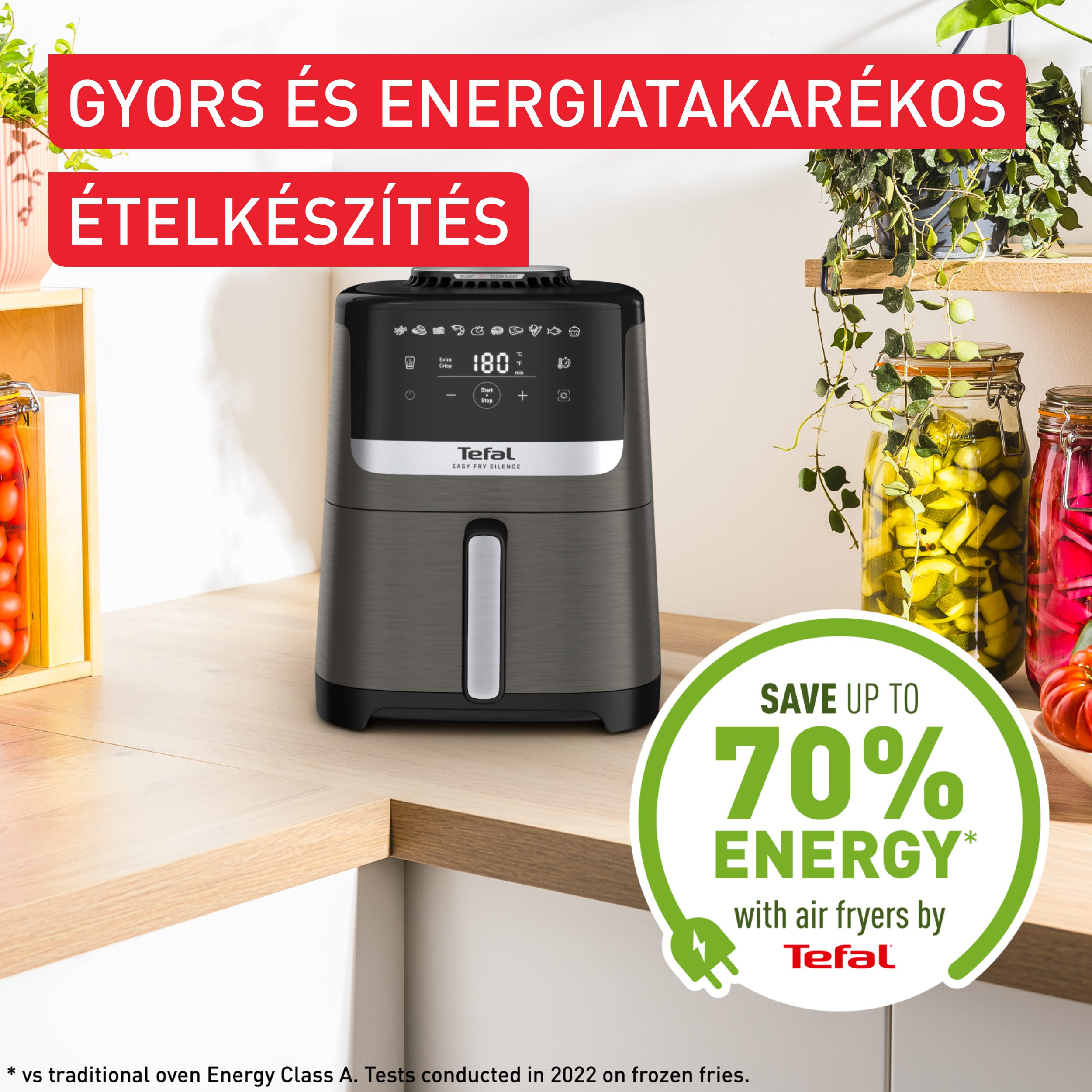 TEFAL EY551HE0 Easy Fry Silence XL 5 literes forrólevegős sütő – 6. kép