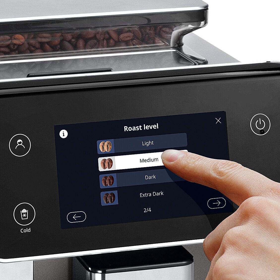 DE-LONGHI PrimaDonna Aromatic ECAM630.75.TSM automata kávéfőző tejtartállyal, titánium – 4. kép