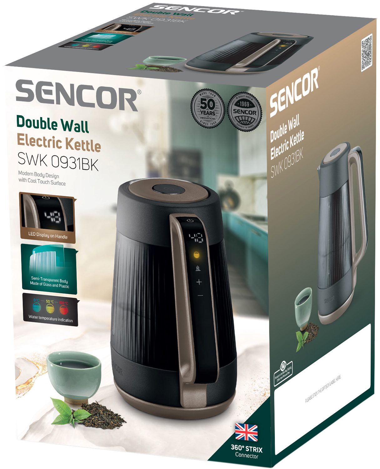 SENCOR SWK 0931BK 1,7 literes, hőfokszabályozós vízforraló – 10. kép