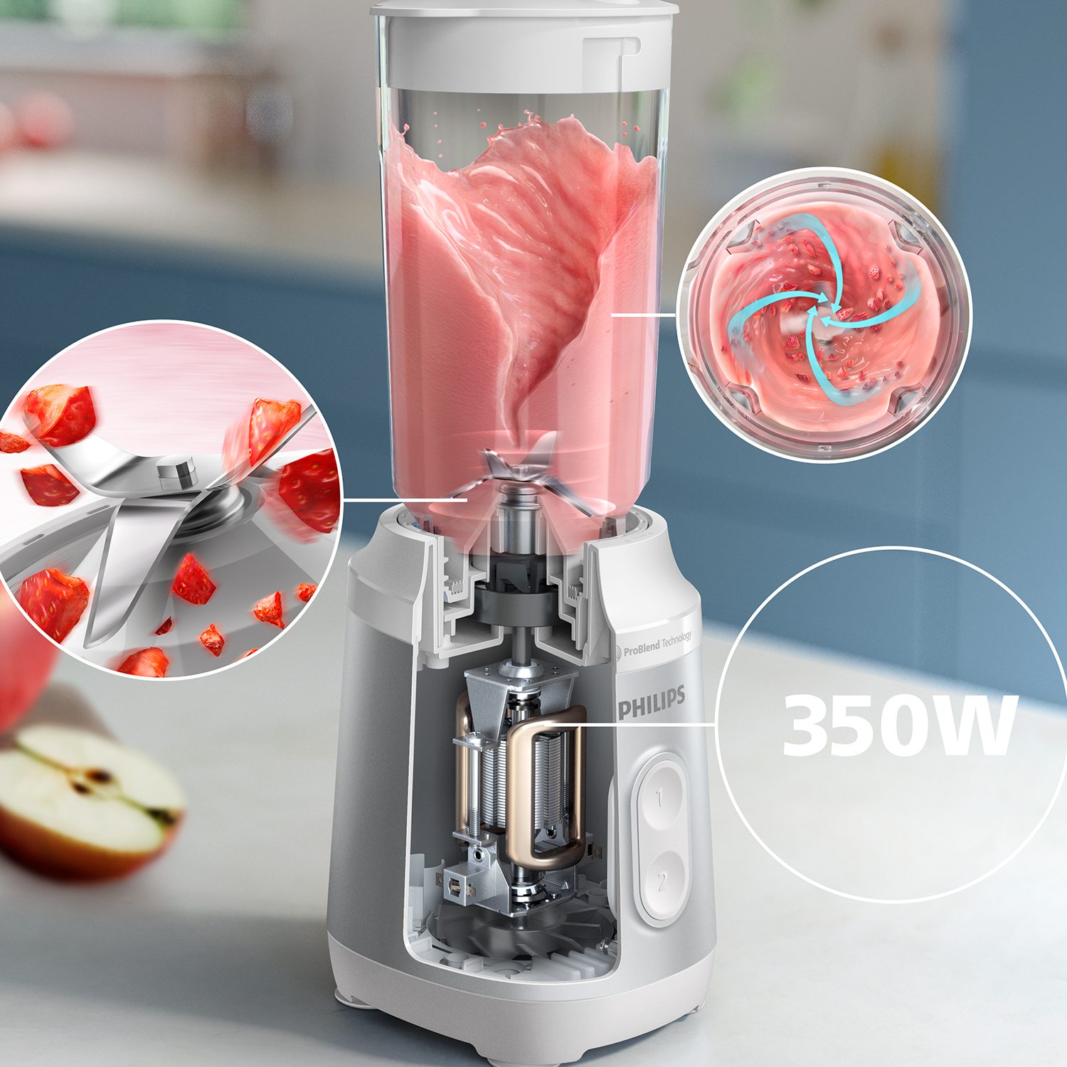 PHILIPS HR2510/90 kompakt turmixgép 0,6 literes kehellyel – 6. kép