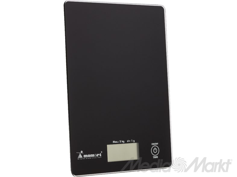 MOMERT 6841 fekete üveg konyhai mérleg LCD kijelzővel – 2. kép
