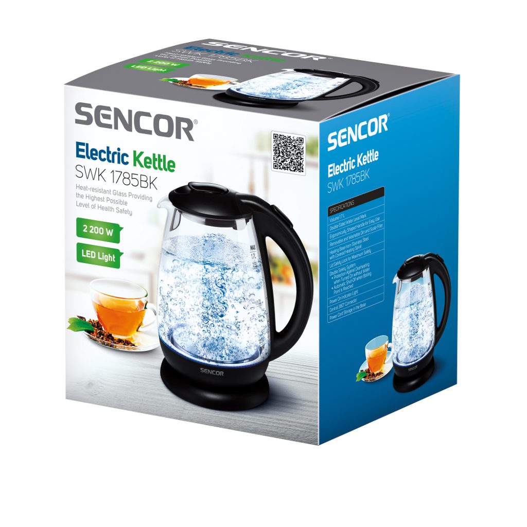 SENCOR SWK 1785BK üveg vízforraló belső LED-világítással, 1,7 l – 3. kép