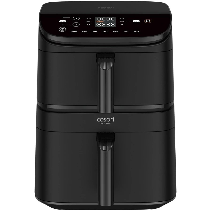 COSORI Turbo Tower 10,8 l kétkosaras forrólevegős sütő – 2. kép