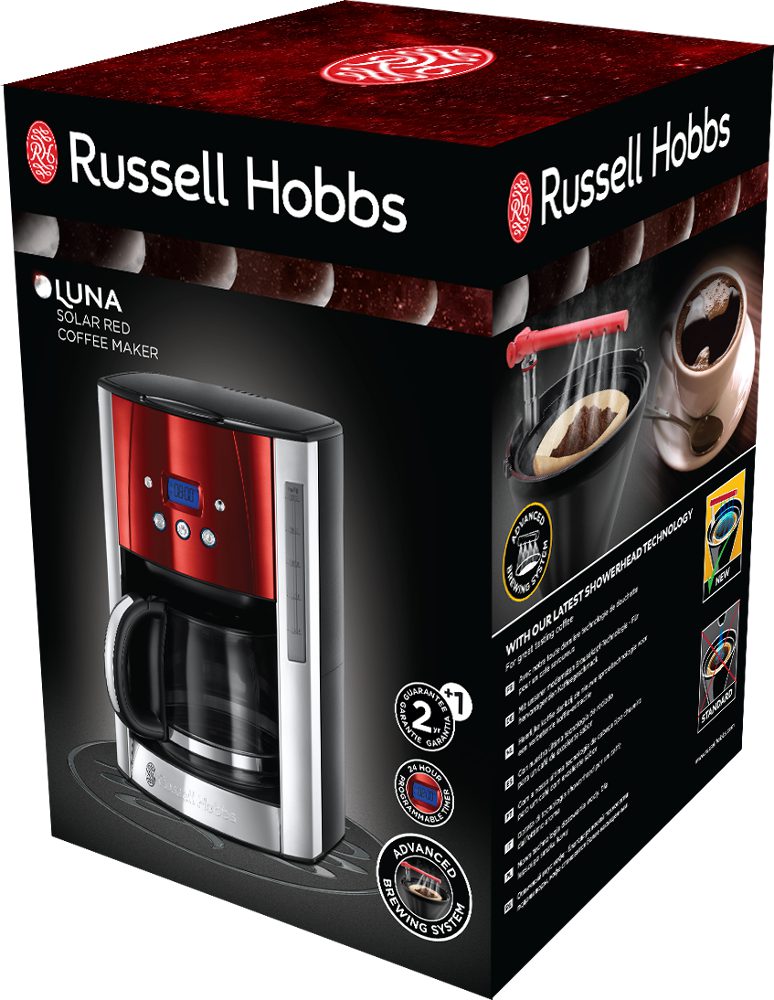RUSSELL HOBBS 23240-56 Luna filteres kávéfőző, piros-inox – 2. kép