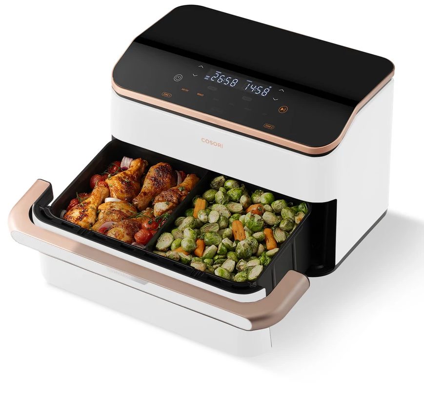 COSORI Dual Blaze TwinFry fehér, 10 literes forrólevegős sütő – 6. kép