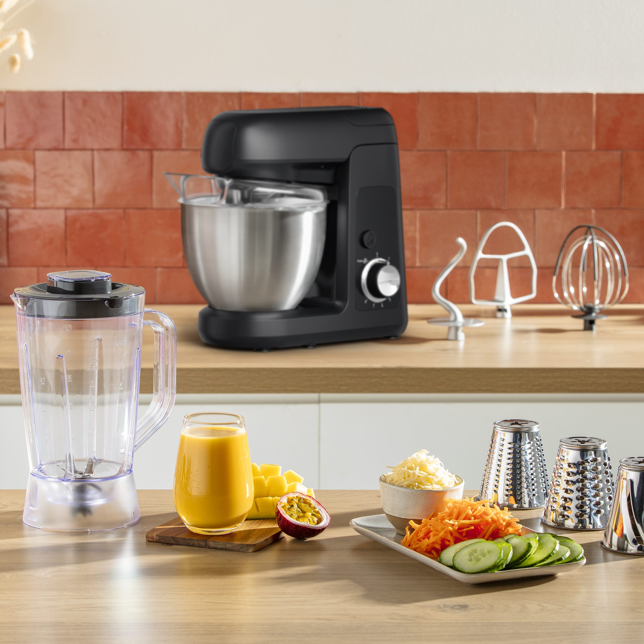 TEFAL QB522838 Bake Partner fekete konyhai robotgép 1100 W-os motorral – 5. kép