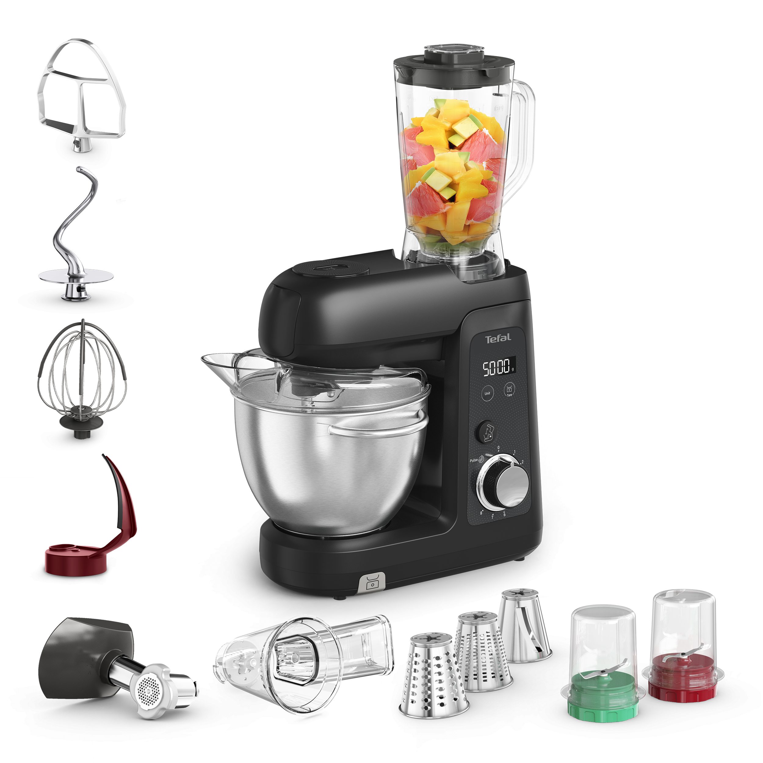 TEFAL QB5458F0 Bake Partner+ fekete konyhai robotgép 4,6 literes tállal – 2. kép