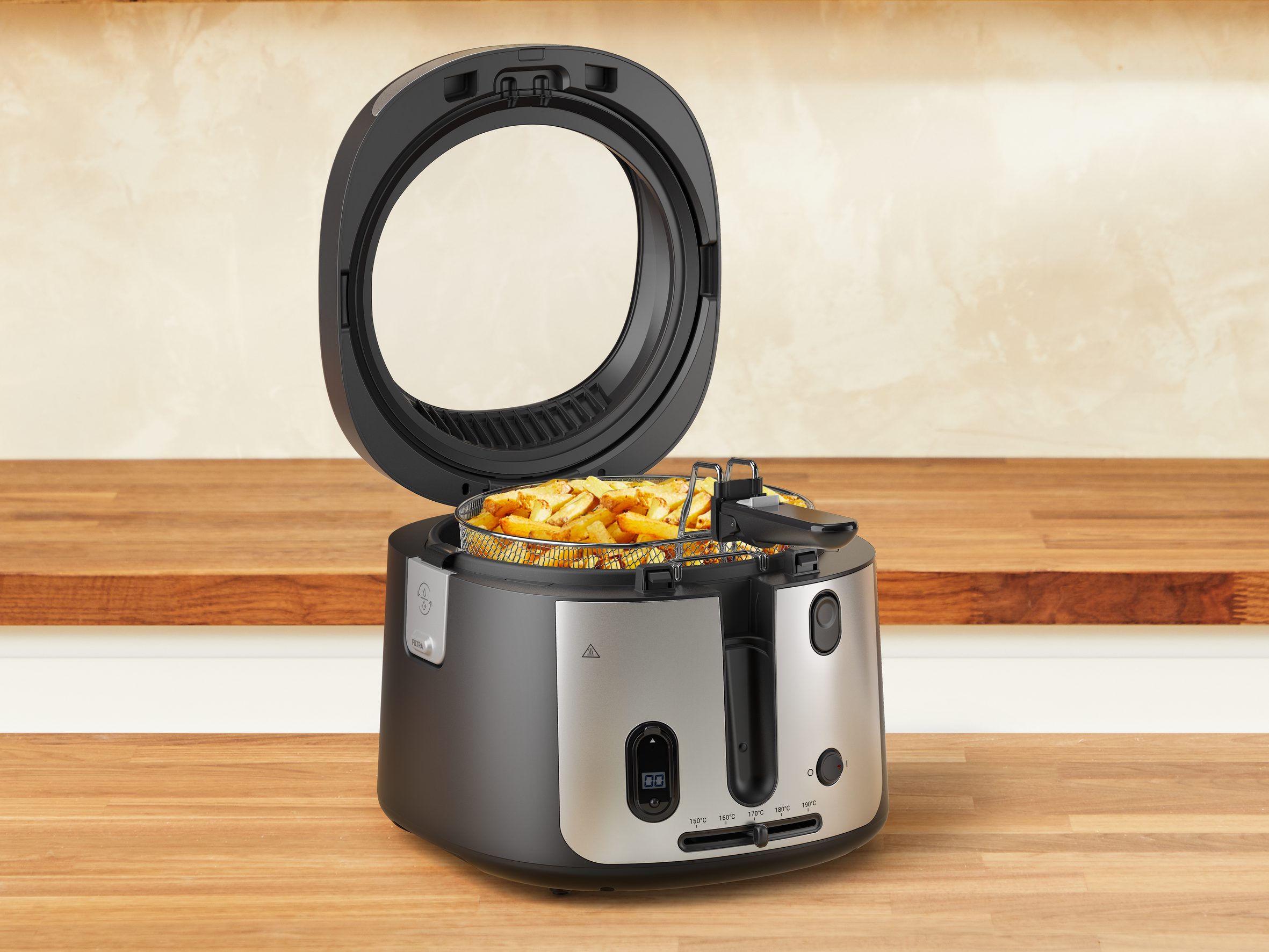 TEFAL FF2588E0 Filtra Vision fekete olajsütő – 2. kép