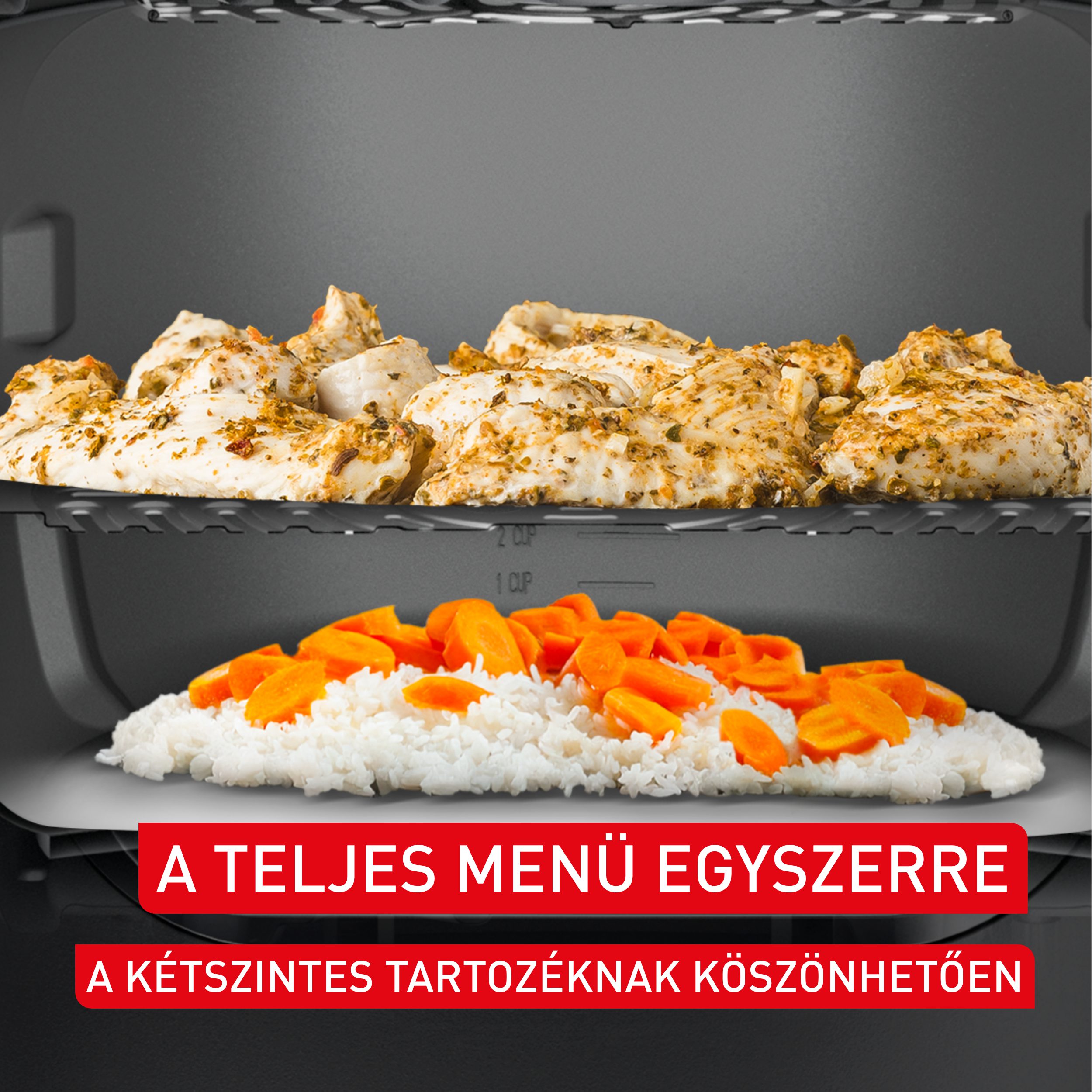 TEFAL MY700BF0 Multicook Nube 6 l-es multifunkciós főzőedény és forrólevegős sütő – 8. kép