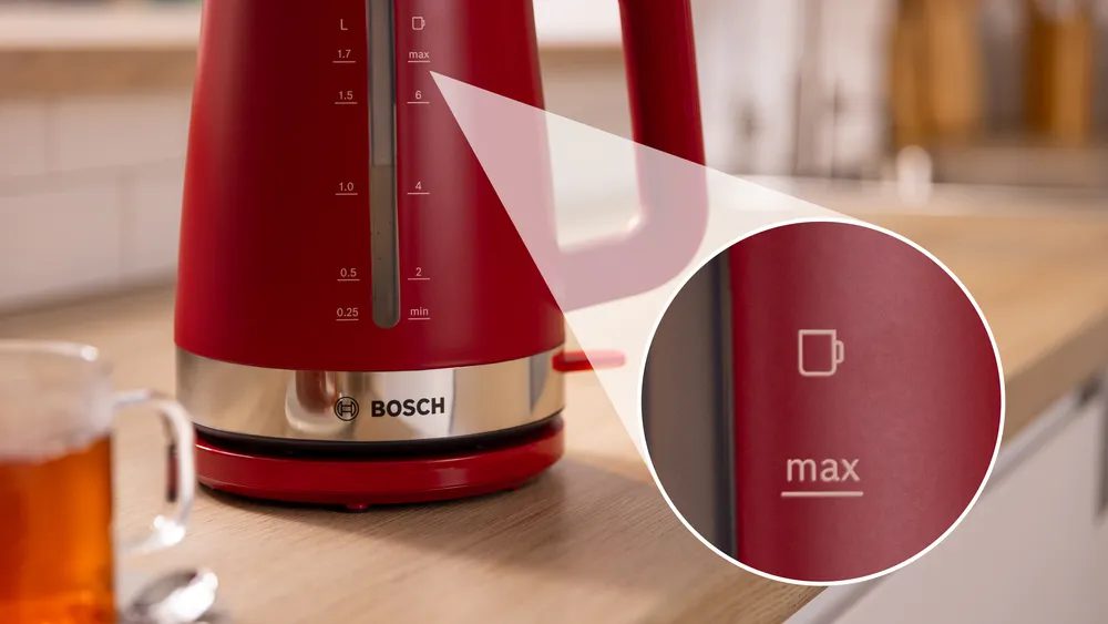 BOSCH TWK4M224 DesignLine piros vízforraló, 2400 W, 1,7 l – 5. kép