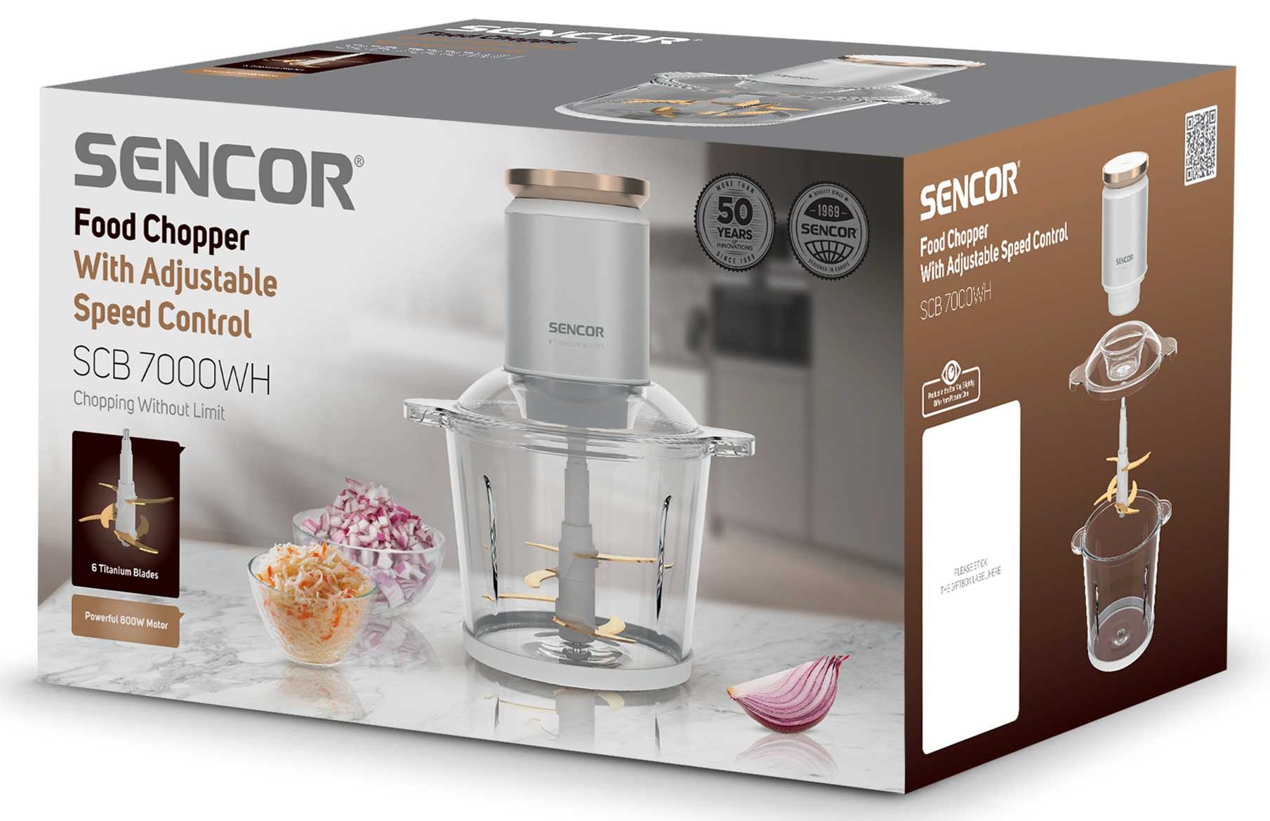 SENCOR SCB 7000WH 800 W-os aprító 3 literes üvegedénnyel – 9. kép
