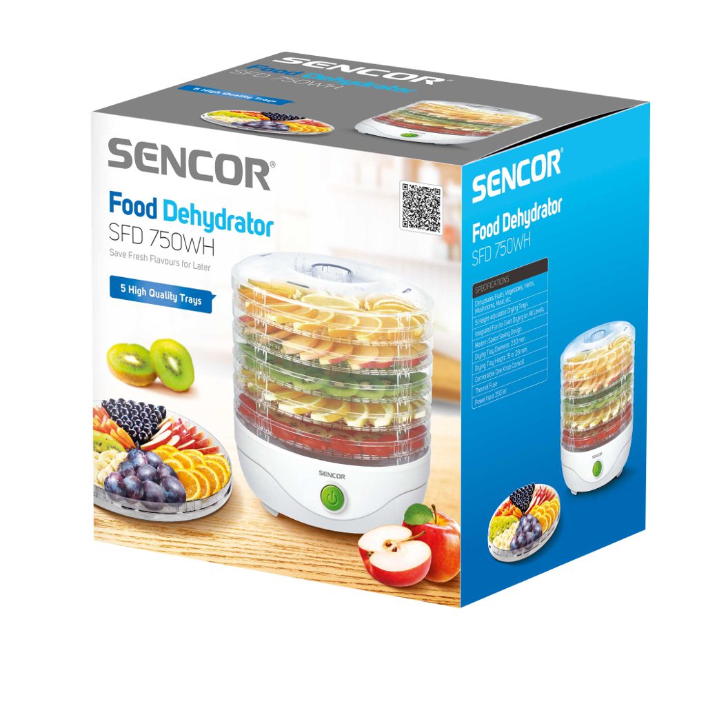 SENCOR SFD 750WH fehér gyümölcsaszaló 5 szárítószitával – 4. kép
