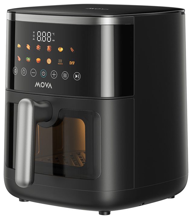 MOVA FD10 Pro Max fekete forrólevegős sütő 6 literes kosárral – 2. kép